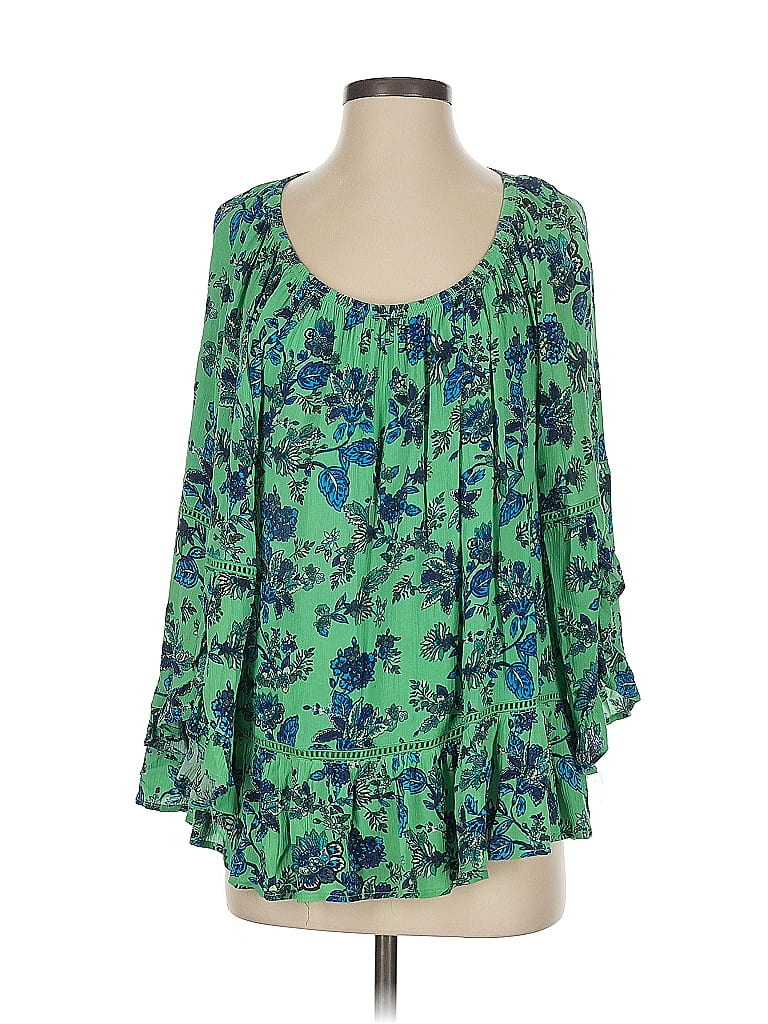 Pre-owned Fever 3/4 Sleeve Blouse In Green