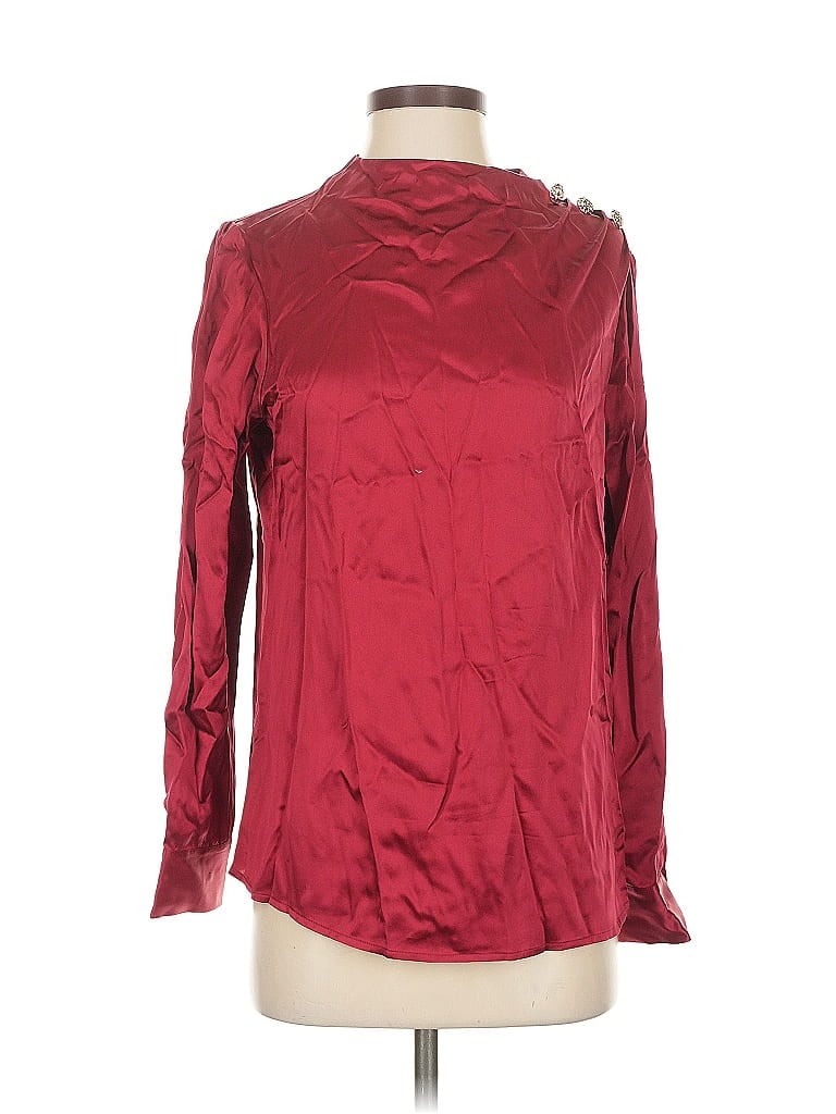 UNBRANDED Pre-owned Long Sleeve Blouse In Burgundy