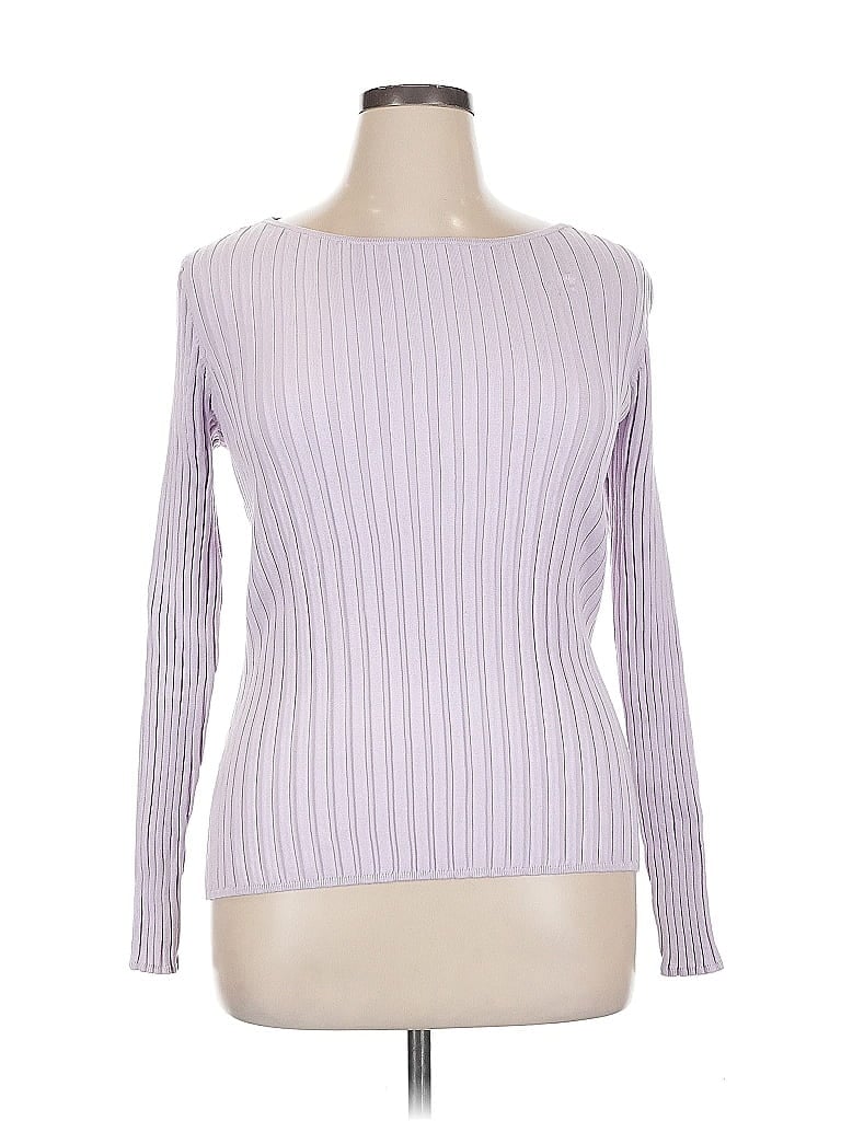 Pre-owned H&m Long Sleeve Top Purple Boatneck Tops