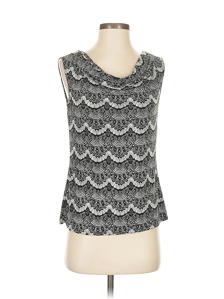 Click to view more detailed imagery on our partner's website Pre-owned Tahari By Asl Sleeveless Top Silver Scoop Neck Tops