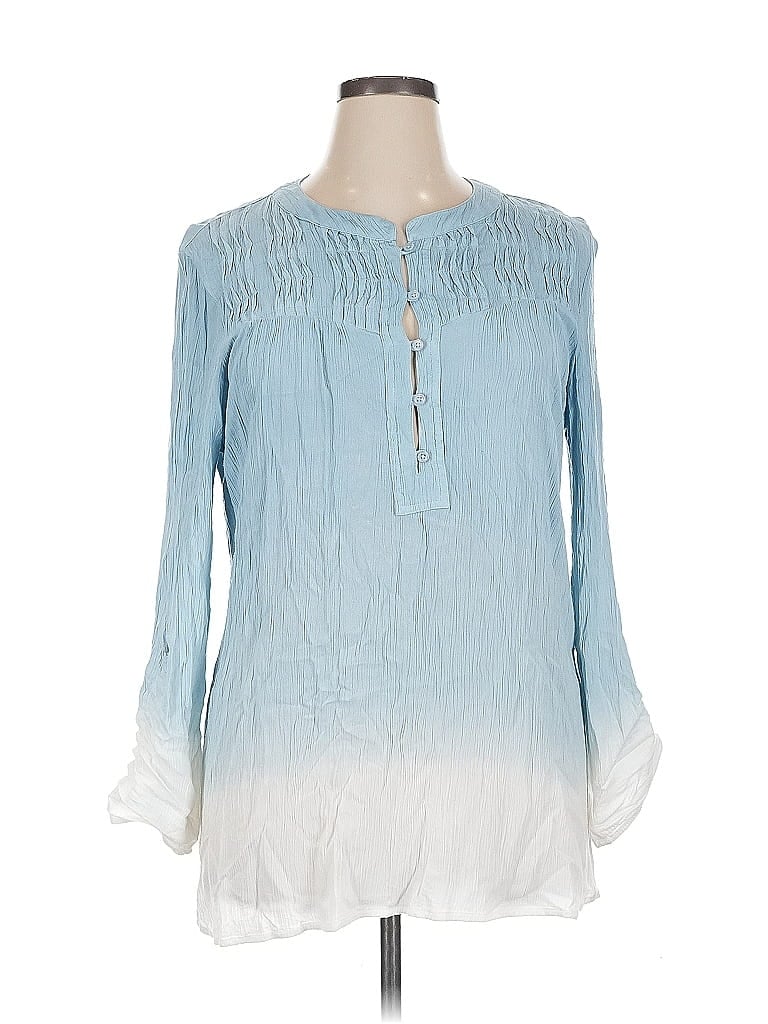 Pre-owned Bandolino Long Sleeve Blouse In Blue