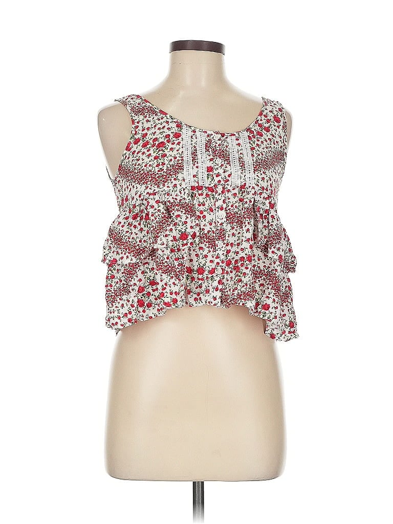 Pre-owned Divided By H&m Sleeveless Blouse In Red