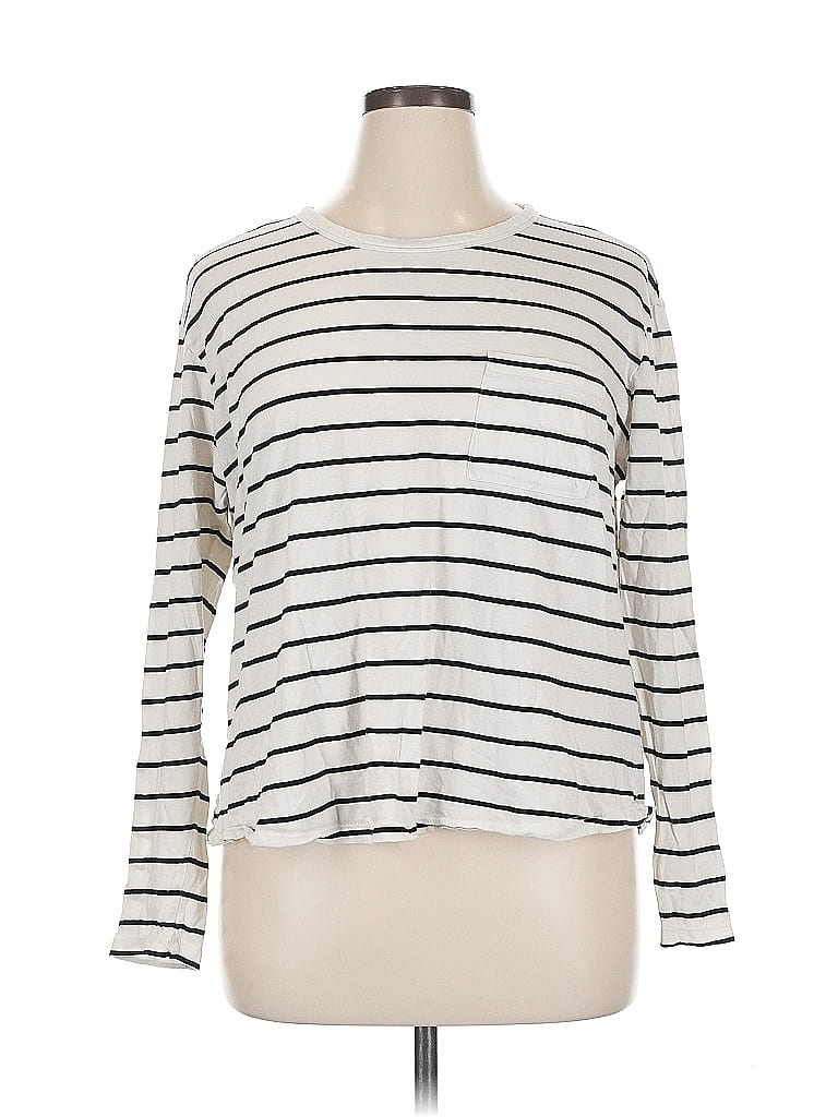 Pre-owned Bp. Long Sleeve Top Silver Boatneck Tops