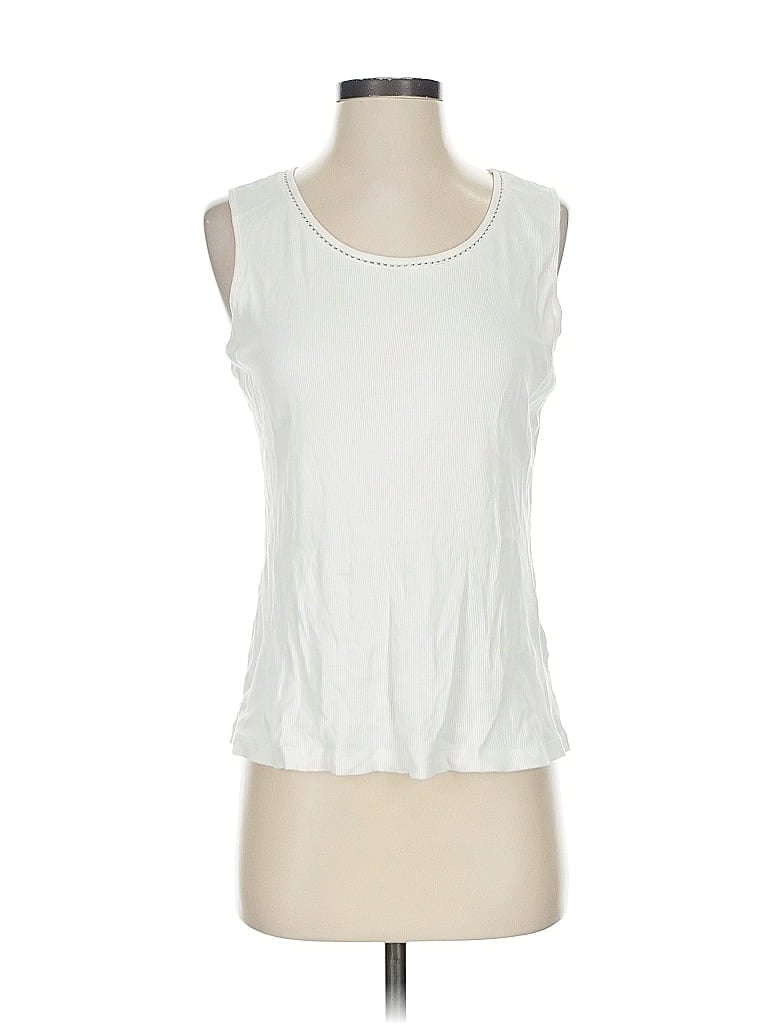 Pre-owned Coldwater Creek Sleeveless T-shirt In White