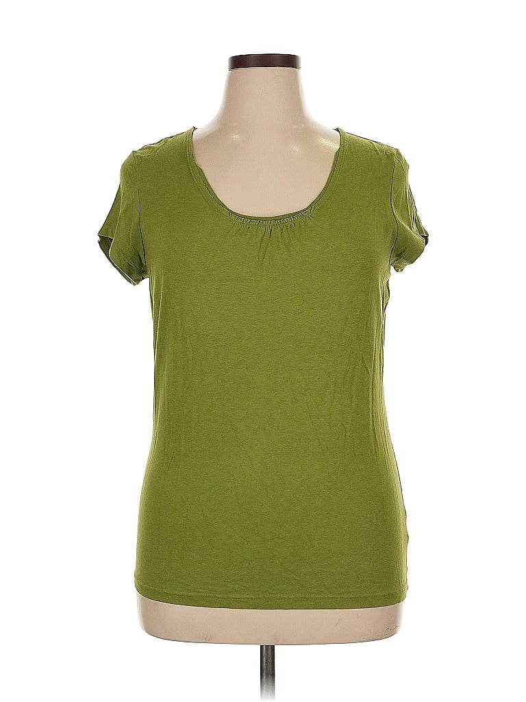 Pre-owned Sonoma Life + Style Short Sleeve Top Green Scoop Neck Tops