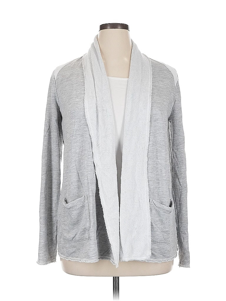 Pre-owned Three Dots Cardigan Sweater In Gray