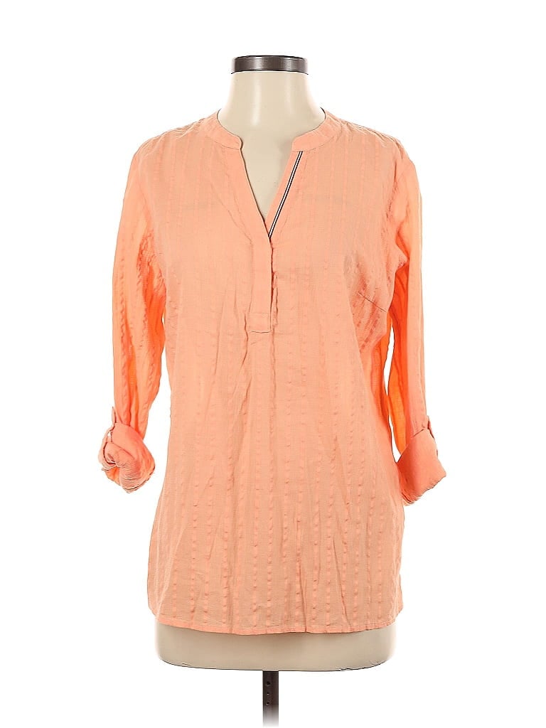 Pre-owned Tommy Hilfiger 3/4 Sleeve Blouse In Orange
