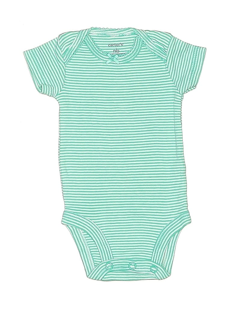 Pre-owned Carter's Babies' Short Sleeve Onesie In Green