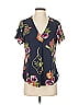 Soho 100% Polyester Blue Short Sleeve Blouse Size XS - photo 1