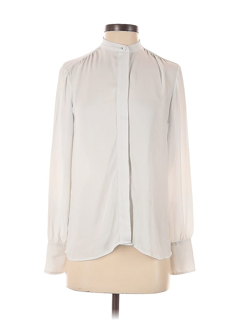 Pre-owned Ann Taylor Long Sleeve Blouse In White