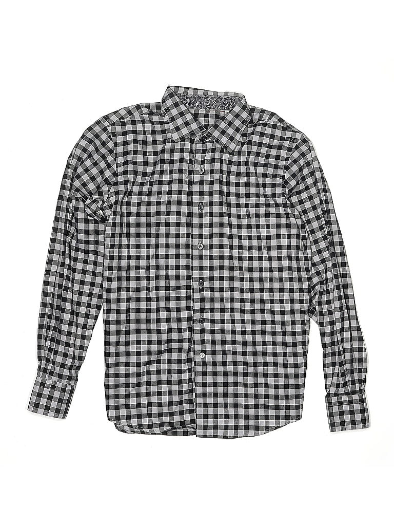 Robert Graham 100% Cotton Checkered-gingham Gray Long Sleeve Button-Down Shirt Size 14 - photo 1