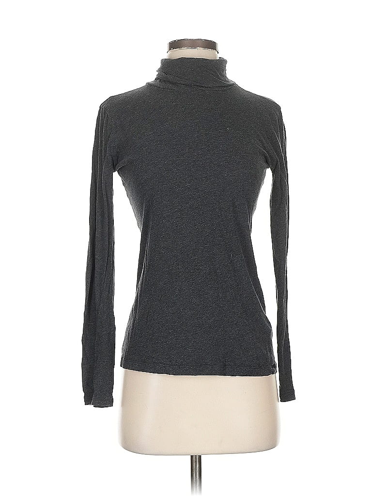 Pre-owned J.crew Factory Store Long Sleeve Top Gray Turtleneck Tops