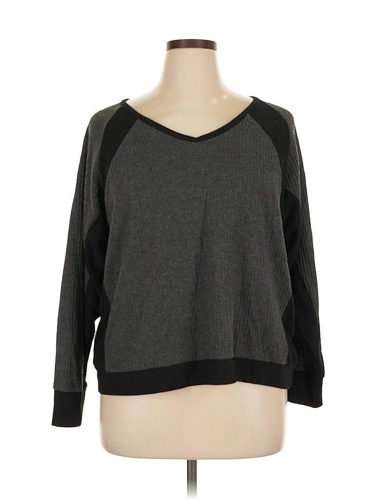 Pre-owned Ann Taylor Loft Outlet 3/4 Sleeve T-shirt In Gray