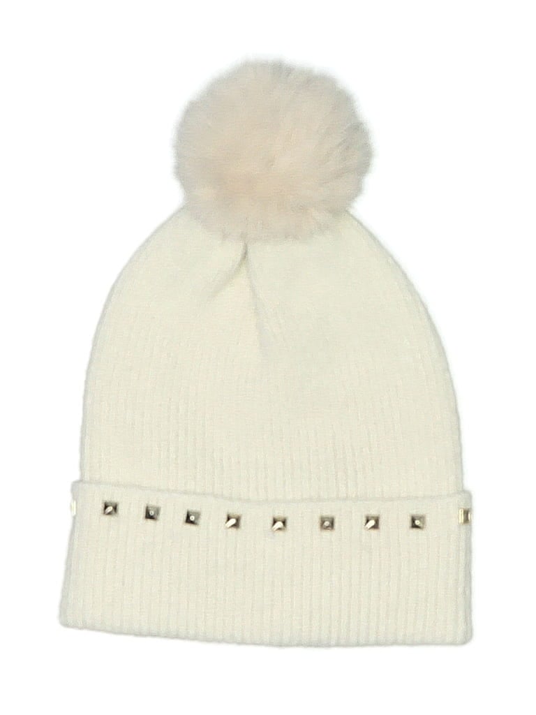 Pre-owned Inc International Concepts Beanie Hat In White