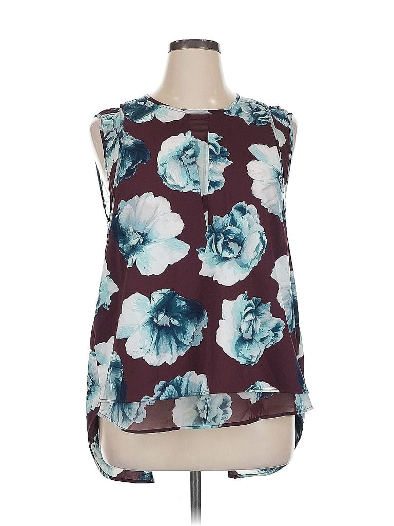 Pre-owned Simply Vera Vera Wang Sleeveless Blouse In Burgundy