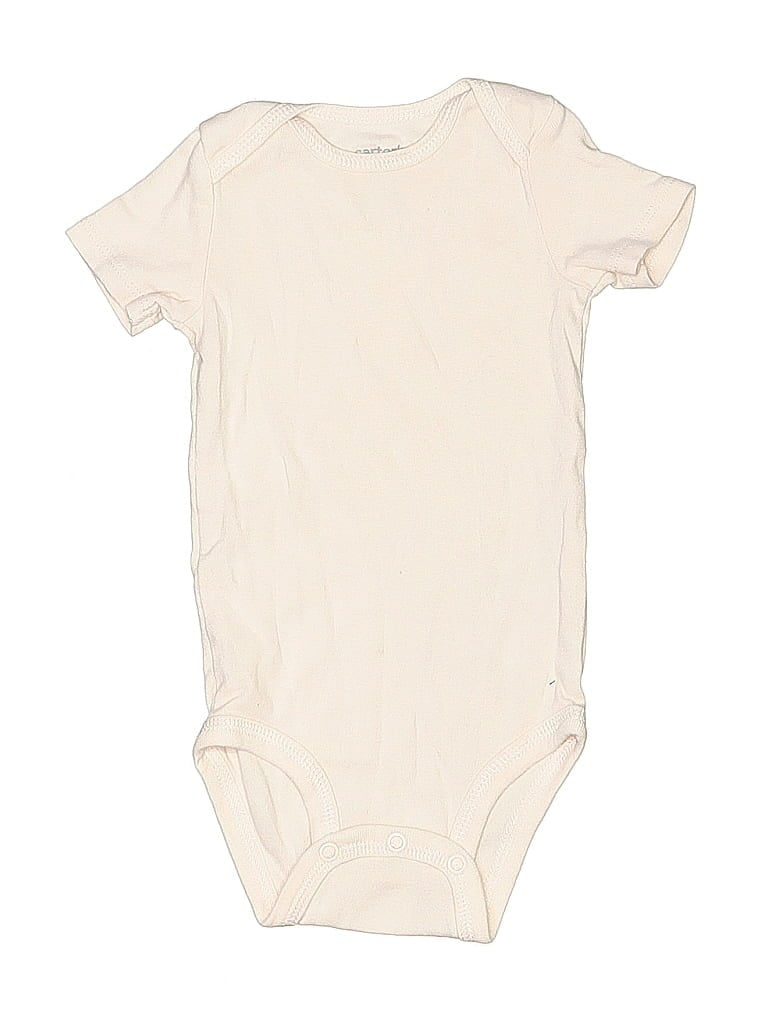 Pre-owned Just One You Made By Carter's Babies' Short Sleeve Onesie In White