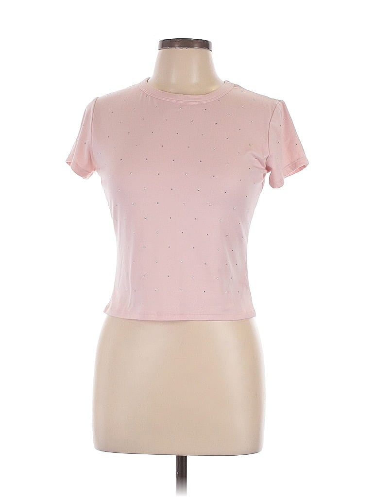 Pre-owned Rue21 Short Sleeve Top Pink Mock Neckline Tops