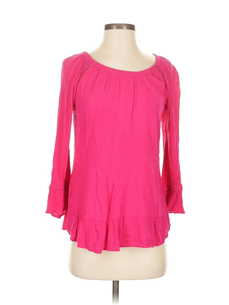 Pre-owned Inc International Concepts 3/4 Sleeve Blouse In Pink