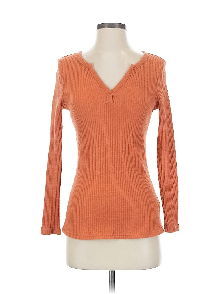 Pre-owned Unbranded 3/4 Sleeve T-shirt In Orange