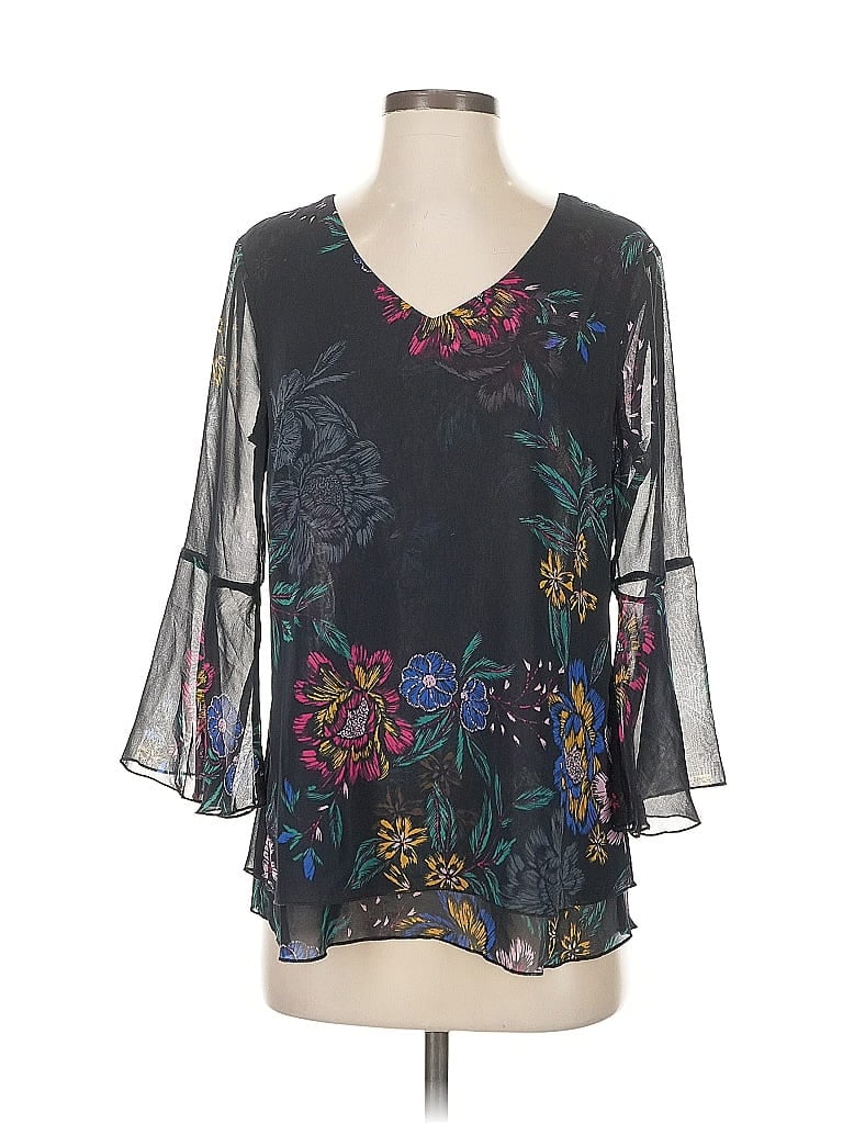 CABI Pre-owned 3/4 Sleeve Blouse In Black