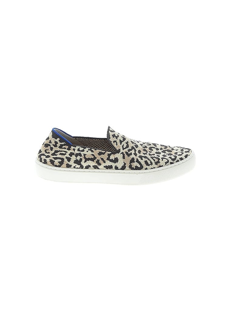 ROTHY'S Animal Print Ivory Tan Leopard Slip On Sneakers  Size 8 - photo 1