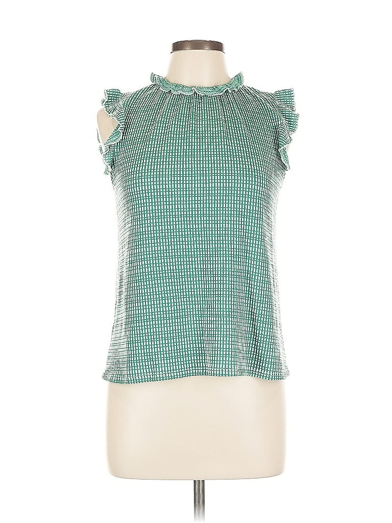 Pre-owned W5 Sleeveless Blouse In Green