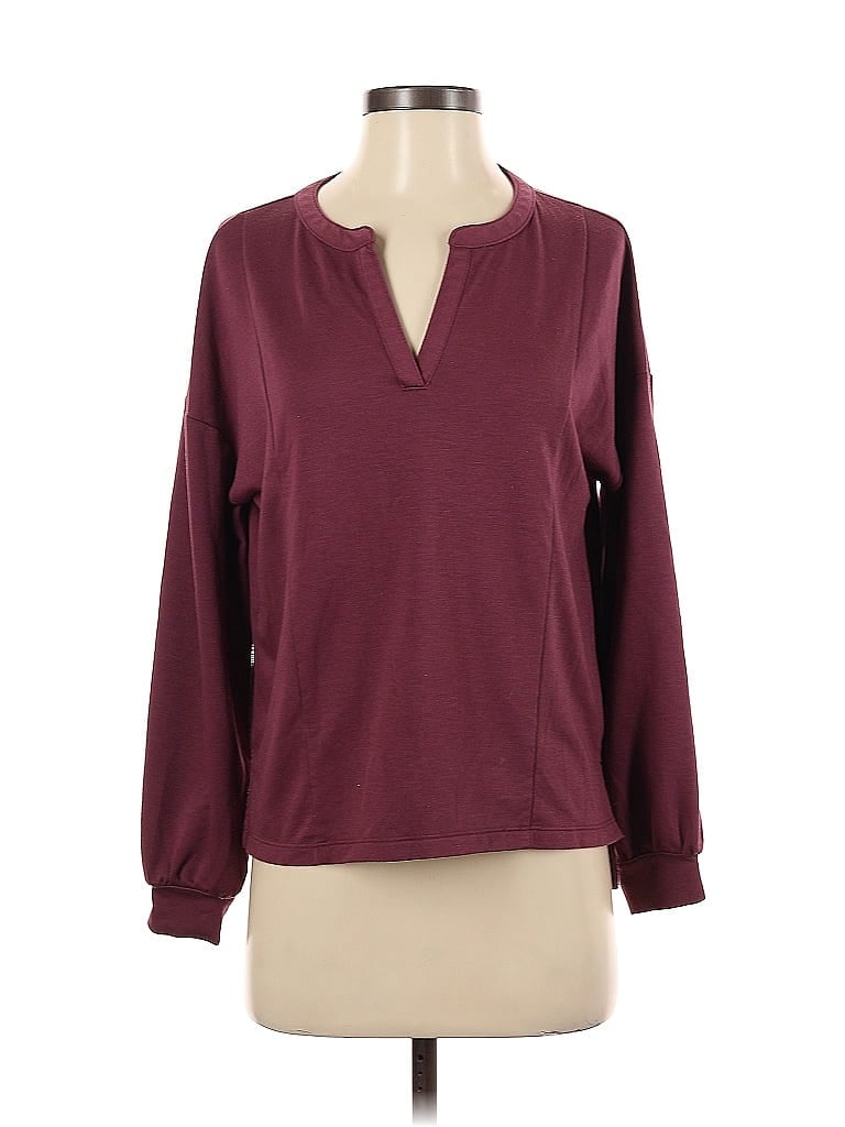 Pre-owned Banana Republic Factory Store Long Sleeve Blouse In Burgundy