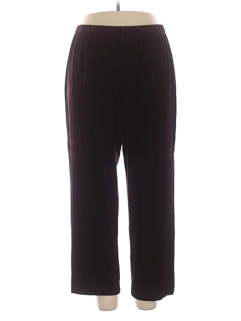 Linda Allard Ellen Tracy Solid Burgundy Casual Pants Size 16 - photo 1