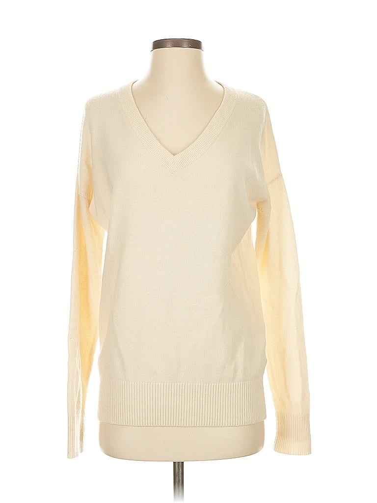 FRAME 100% Cashmere Ivory Cashmere Pullover Sweater Size S - photo 1