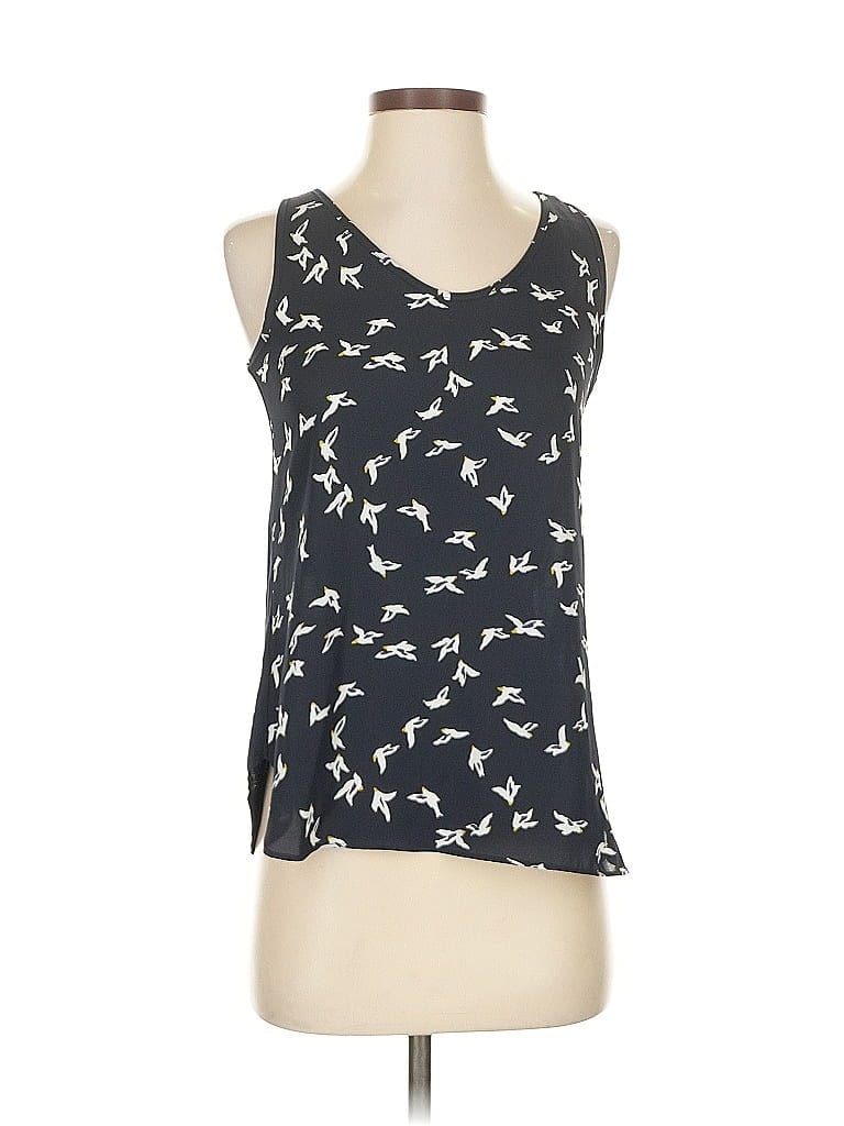 Ann Taylor Loft Outlet Sleeveless Top Black Scoop Neck Tops In Multi