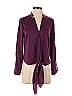 Halston Heritage 100% Polyester Burgundy Purple Long Sleeve Blouse Size 0 - photo 1