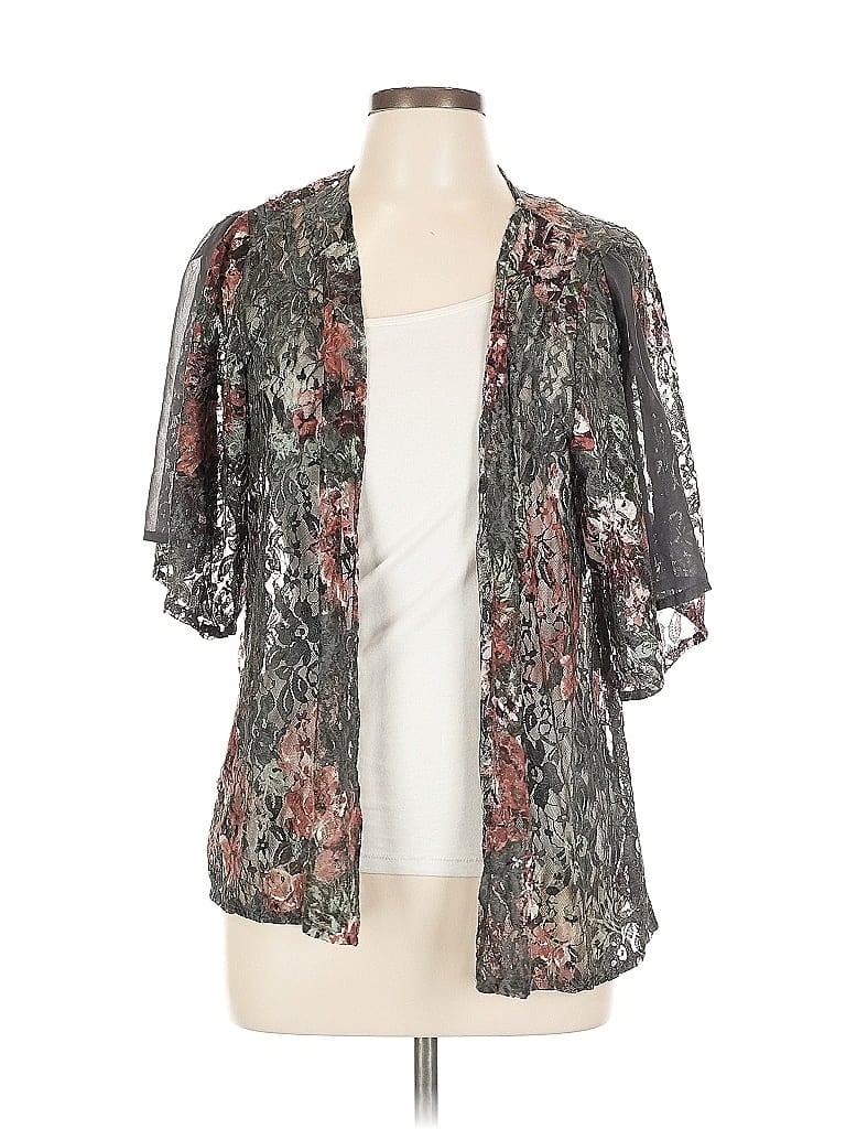 Pre-owned Gypsies & Moondust Kimono In Gray