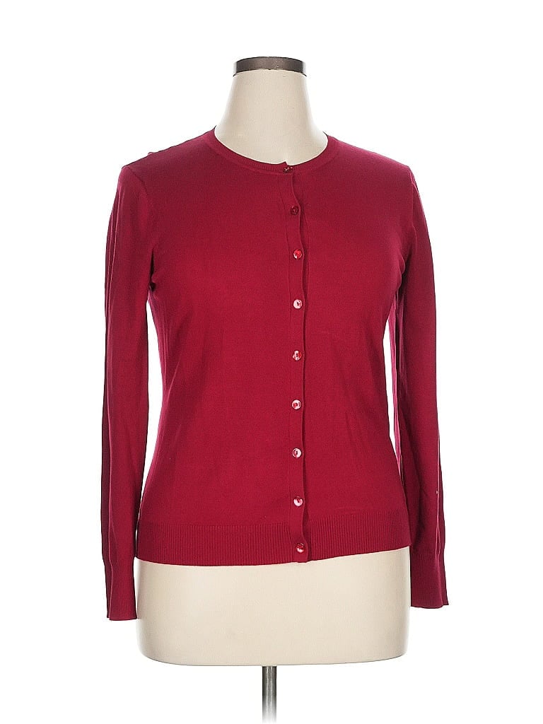 August Silk Burgundy Cardigan Size XL - photo 1