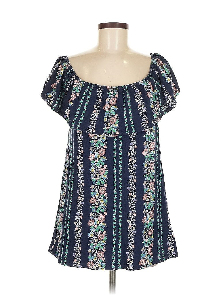 Pre-owned Old Navy Short Sleeve Blouse In Blue