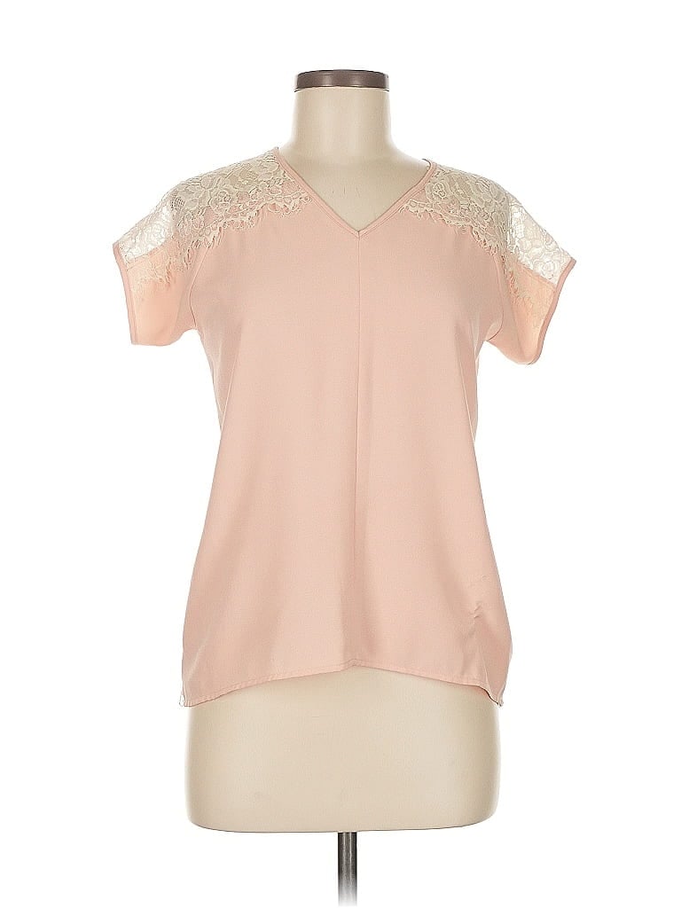 Pre-owned Romeo & Juliet Couture Short Sleeve Top Pink V Neck Tops