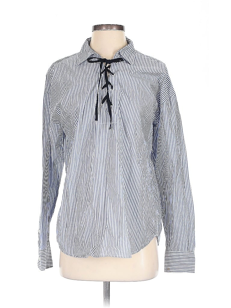 GAP Pre-owned Long Sleeve Blouse In Blue