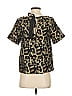 Hutch Brown Gold Short Sleeve Blouse Size XS - photo 2