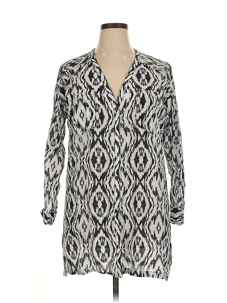 Athleta Silver 3/4 Sleeve Blouse Size XL - photo 1