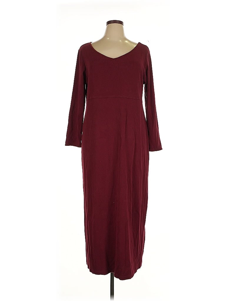 Eddie Bauer 100% Cotton Burgundy Casual Dress Size XL - photo 1