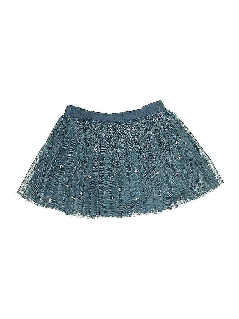 Stella McCartney 100% Polyester Stars Teal Blue Skirt Size 8 - photo 1