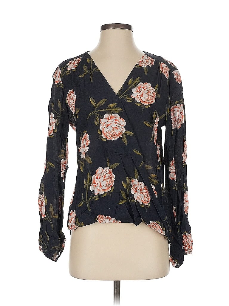 Lavender Brown Long Sleeve Blouse In Multi