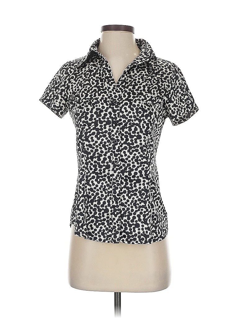 Pre-owned Bcbgmaxazria Short Sleeve Blouse In White