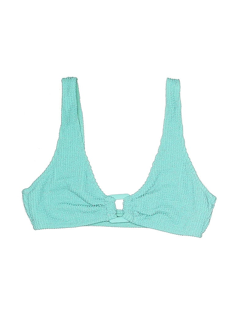 Pre-owned Aerie Swimsuit Top Teal Swimwear In Blue