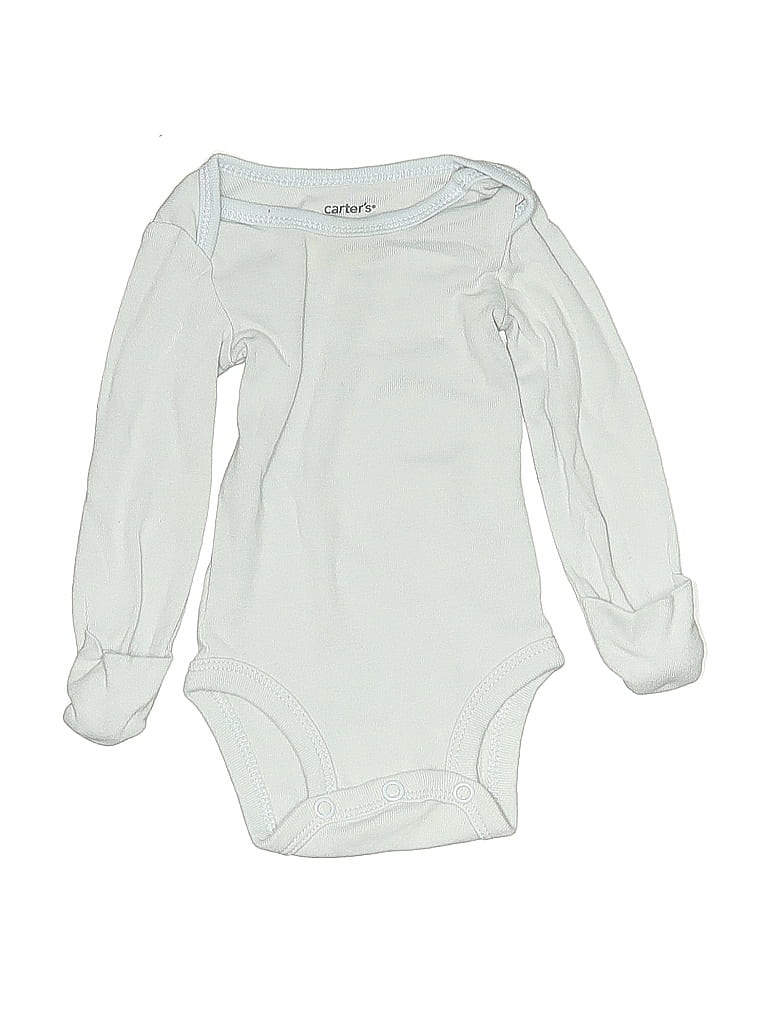 CARTER'S Pre-owned Babies' Long Sleeve Onesie In Silver