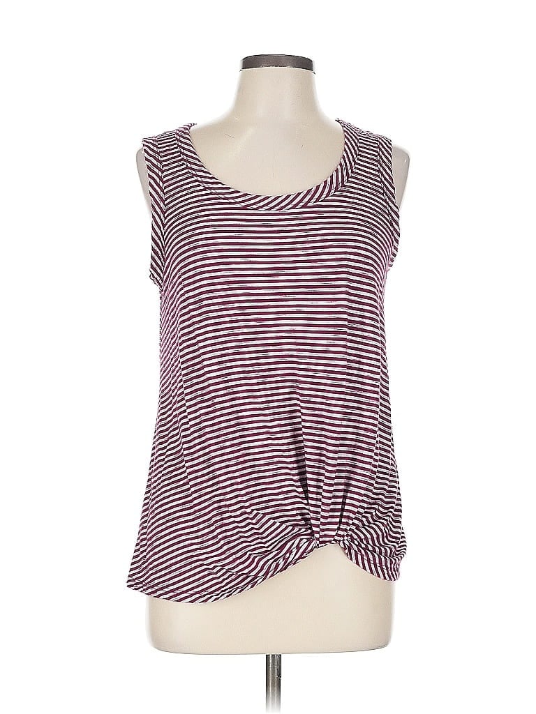 Pre-owned Nine Britton Sleeveless Top Burgundy Scoop Neck Tops