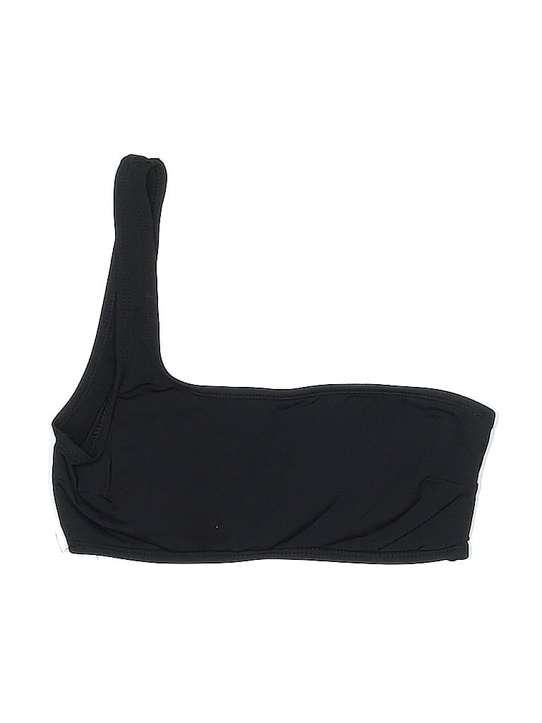 Pre-owned Garage Swimsuit Top Black Solid Pattern Swimwear