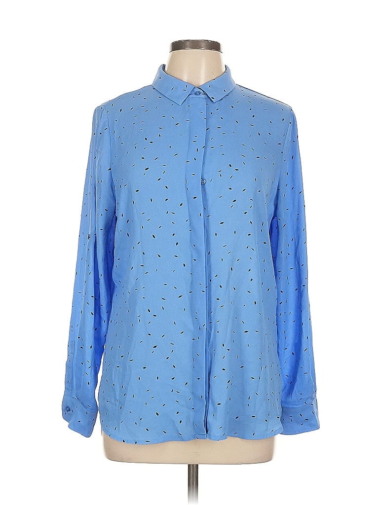 Pre-owned Apt. 9 Long Sleeve Blouse In Blue