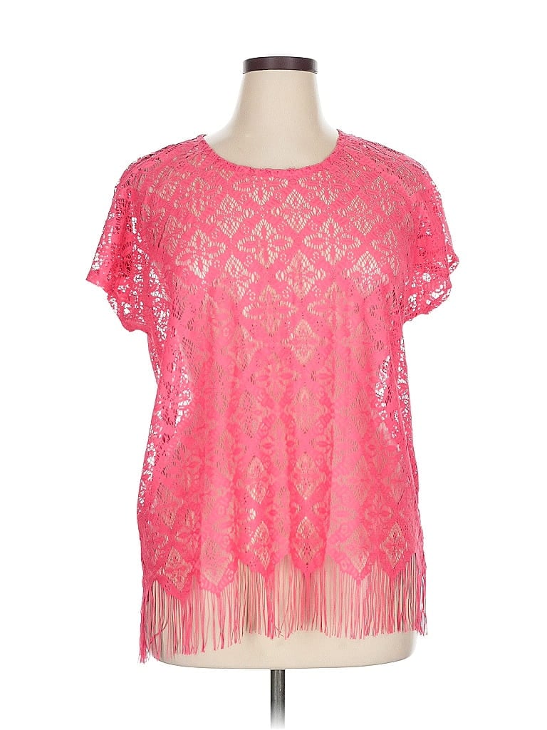 Pre-owned Chico's Short Sleeve Blouse In Pink