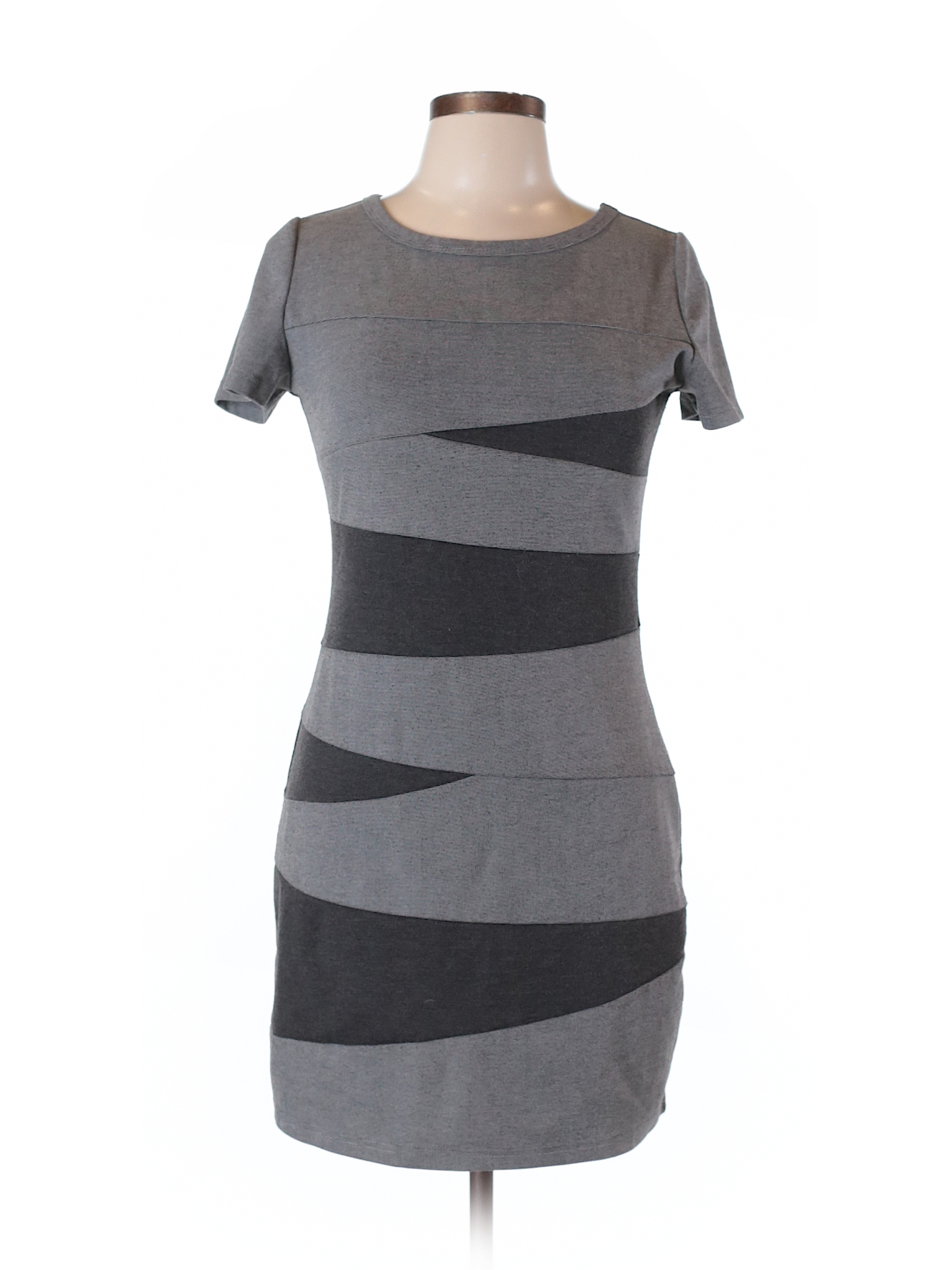 MM Couture by Miss Me Solid Gray Casual Dress Size L - 71% off | thredUP