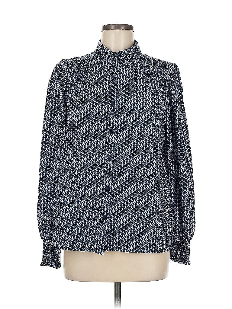 Pre-owned Max Studio Long Sleeve Blouse In Blue